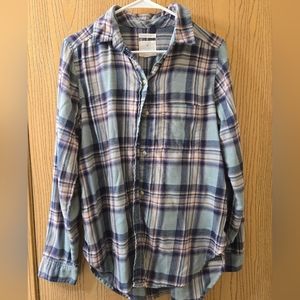 American Eagle Ahh-mazingly Soft Boyfriend Fit Plaid Long Sleeve sz M